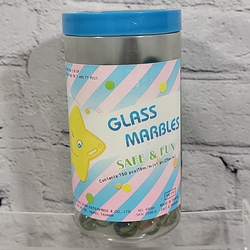 Lucky Star Vintage 1987 Glass Marble Rare 136 Pieces
